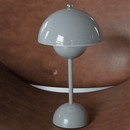 Abajur Cogumelo Sem Fio Com Touch cinza