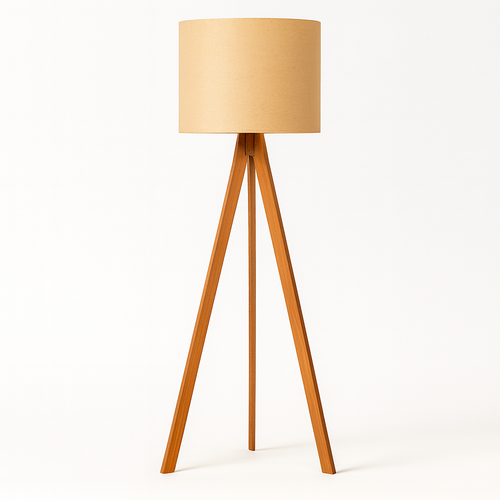 Abajur de Chão com Base Tripé em Madeira Boreal TG