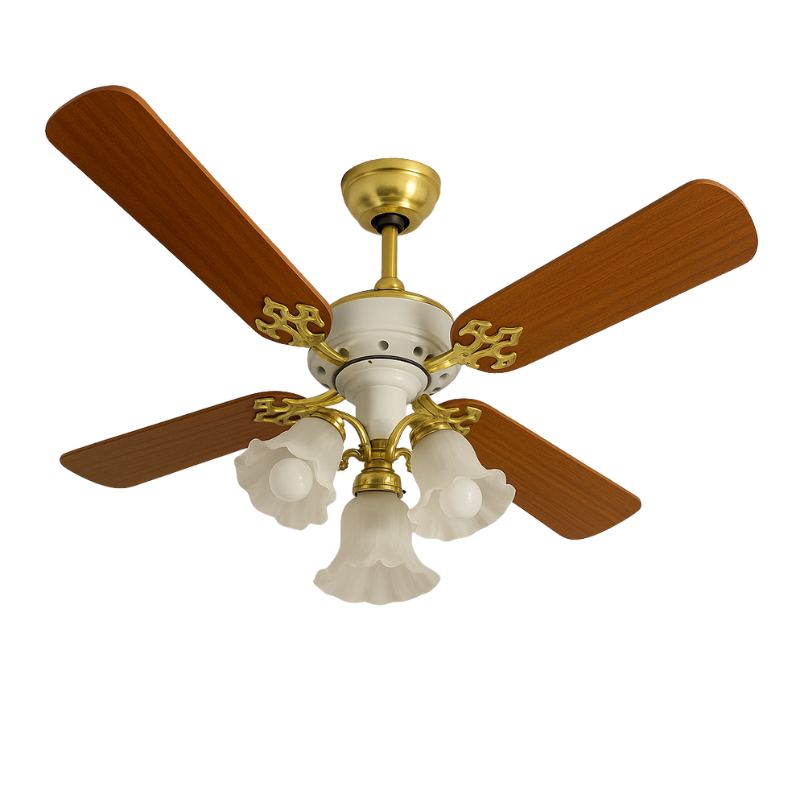 Ventilador de Teto Clássico com Luminária e Controle Remoto TG