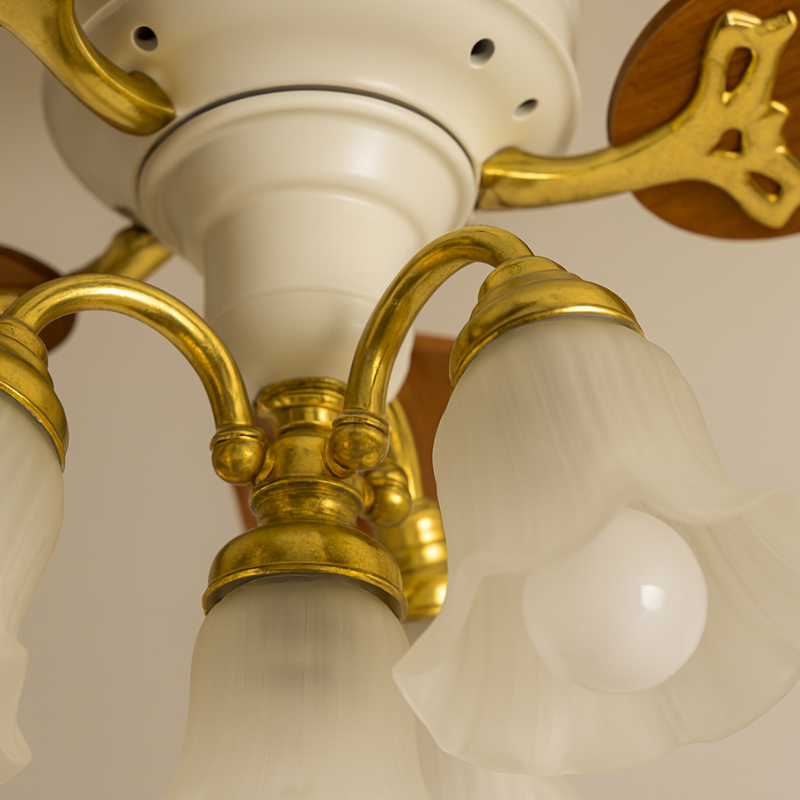 Ventilador de Teto Clássico com Luminária e Controle Remoto TG