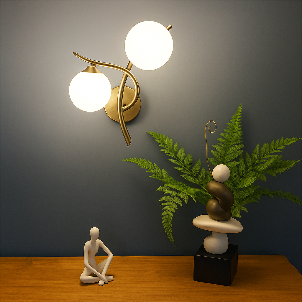 Arandela De Parede Interna Dupla Em Alumínio TG