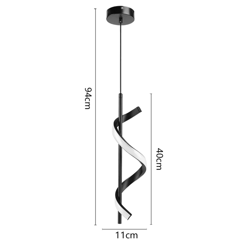 Luminária pendente de LED espiral TG