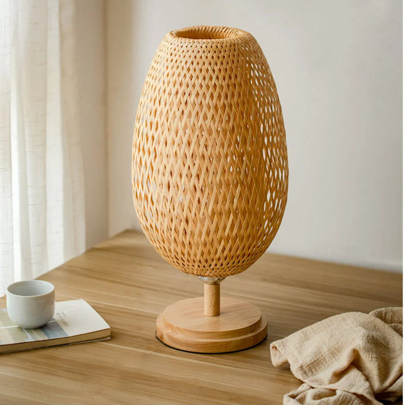 Abajur de Mesa Artesanal Em Bambu TG