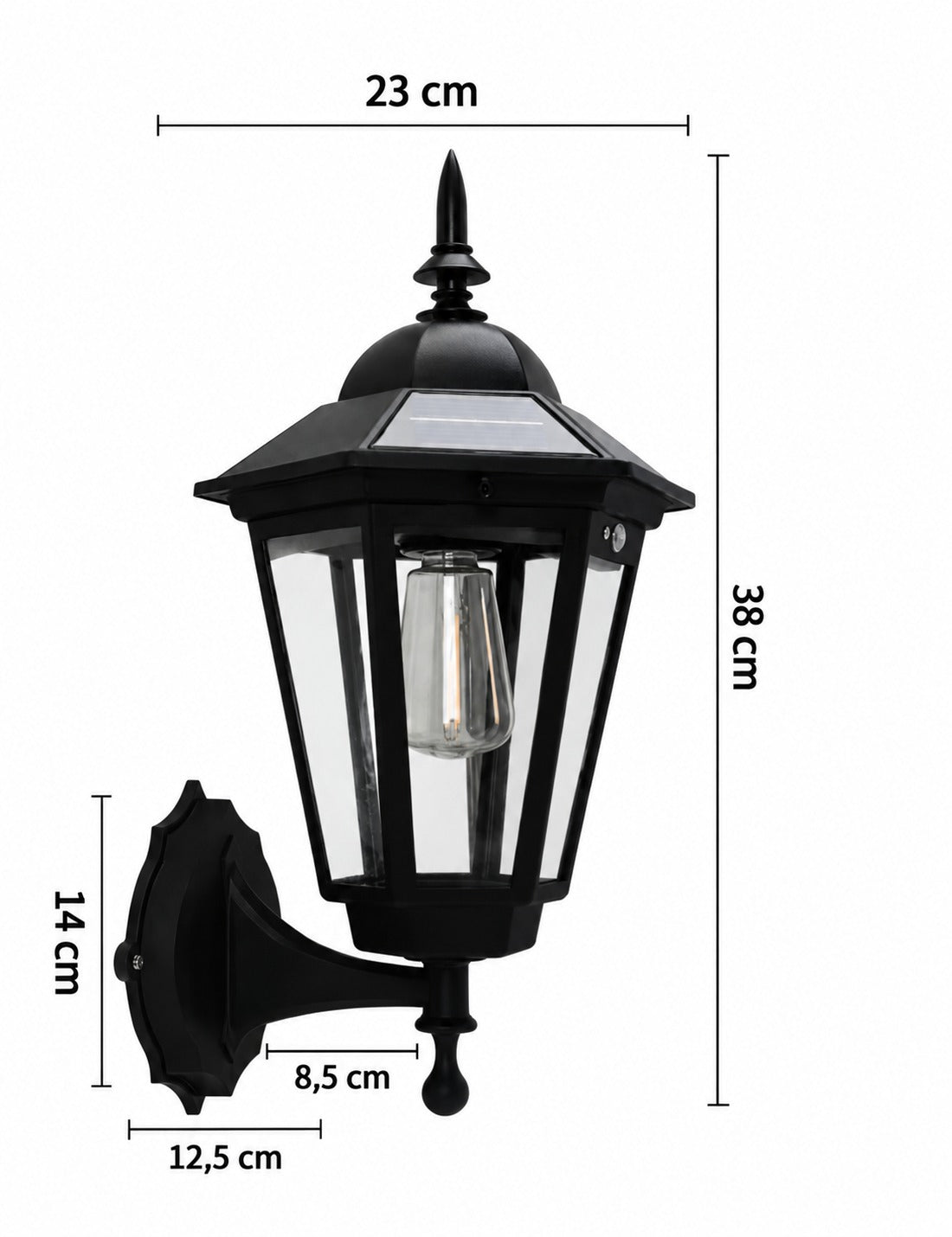Arandela Colonial Solar Externa Sun TG