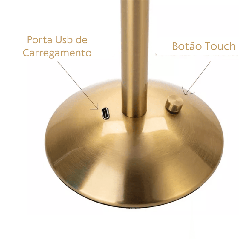 Abajur de Mesa Classico com Touch - TG Plugs 